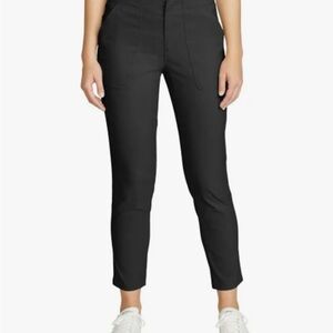 Eddie Bauer Women's Black Ankle Pants UP 50+ size 8 NWT